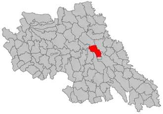 Location in Iași County