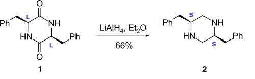 Reduction of the carbonyl groups of 2,5-DKPs