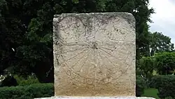 The sundial on the church patio at San Jerónimo Tlacochahuaya, Mexico (16th&nbsp;c.)