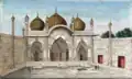 Moti Masjid in 1843 with its original gilded copper domes