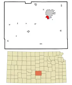 Location within Reno County and Kansas