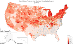 Map of Republican presidential election results by county