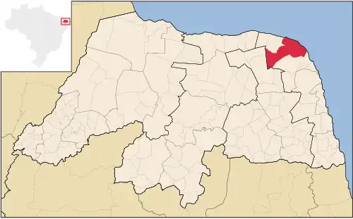 Location in Rio Grande do Norte and Brazil