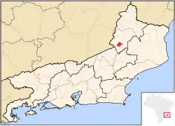 Location of Aperibé in the state of Rio de Janeiro