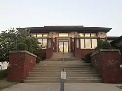 Stairway leading to Union Township Public Library, Ripley, Ohio, 2015