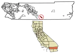Location in Riverside County and the state of California