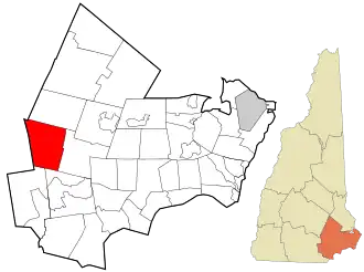 Location in Rockingham County and the state of New Hampshire.