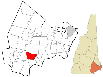 Location in Rockingham County and the state of New Hampshire.