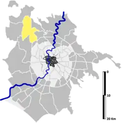 Position of the zona within the city