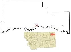 Location of Brockton, Montana