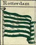 Flag of Rotterdam, as it was drawn on a flag chart in 1783