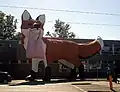 Bospoldervos (Dutch for Bospolder fox) is a sculpture located in the Bospolder-Tussendijken neighbourhood in Rotterdam, depicting an enormous fox that is carrying a pink bag in its mouth.[12][13]
