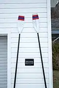 Oar colours, on the Andy Binda Boathouse