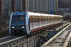 Line S1 features low-to-mid speed maglev trains that run on a maglev track and use 1,500 V DC power. The S1 maglev trains have six cars per train and can reach a top speed of 100 km/h (62 mph).