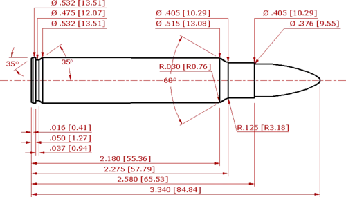 375 Ruger Cartridge SAAMI Schematic