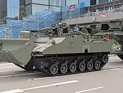 AEV Variant of the Hunter AFV at Singapore's National Day Parade rehearsal 2025