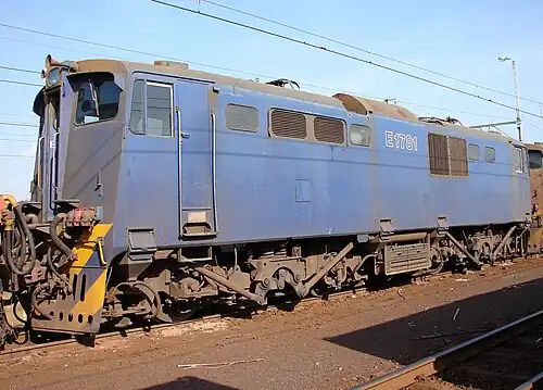 No. E1781 in Spoornet blue livery with outline numbers at Empangeni, 14 August 2007