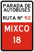 R-10-2 Bus stop with route number