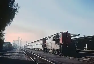 SP train 141 at San Jose, CA, in January 1968
