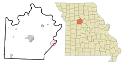 Location of Arrow Rock, Missouri