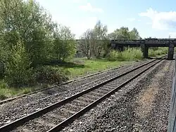 Tracks of the North Wales Coast line at former Saltney Ferry railway station