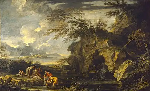 The Finding of Moses (1660–65), oil on canvas, 123.2 × 202.6&nbsp;cm., Detroit Institute of Arts