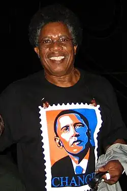 Clayton outside the 9:30 Club, Washington, DC, in 2008