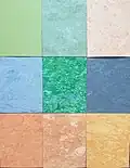 Samples of linoleum, colours