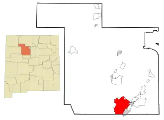 Location within Sandoval County