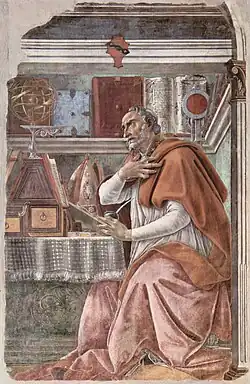 Fresco Saint Augustine, 1480, Ognissanti, Florence