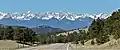 Sangre de Cristo Range viewed from Hardscrabble Pass. Horn Peak is centered, Mount Adams is the highest peak to the left, and Fluted Peak is between those two.