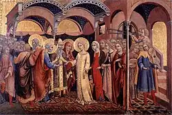 Marriage of the Virgin (1448–52) - Tempera on wood, 32 x 46&nbsp;cm. Pinacoteca, Vatican [6]