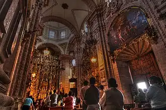 Interior of the temple, Templo de Santa Prisca de Taxco.