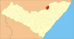 Location of Santana do Mundaú in Alagoas
