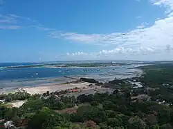 Mertasari beach, Serangan island in mid-plan