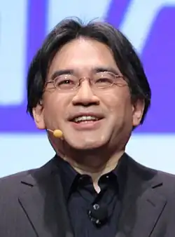 Satoru Iwata presenting at the Game Developers Conference in 2011