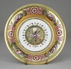 Saucer, part of a breakfast service (déjeuner); 1813; hard-paste porcelain; height: 3.2&nbsp;cm; diameter: 16.2&nbsp;cm; Metropolitan Museum of Art