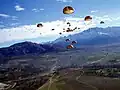 2ème REP paratroopers jumping over Calvi Drop Zone