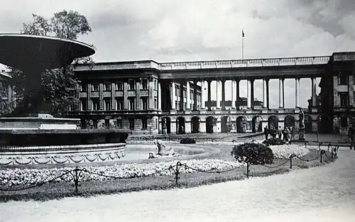 Saxon Palace viewed from Saxon Garden (1930s)