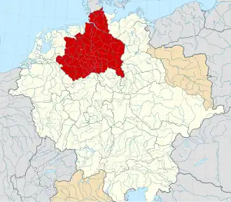 Saxony around 1000&nbsp;CE, within the German Kingdom