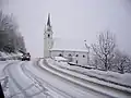 Village church in winter