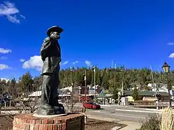 A statue of the town's namesake U.S. Vice President Schuyler Colfax stands near the railroad station in historic downtown Colfax.