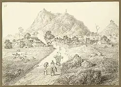 A semaphore "telegraph" signalling tower in Silwar (Bihar), 13 February 1823, thirty years before electric telegraphy was rapidly introduced into India by the East India Company.