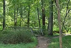 Seneca Creek Greenway trail and foot bridge in Germantown, MD