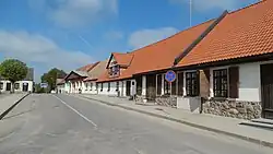 A row of historic inns in Žeimelis, northern Lithuania
