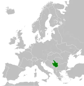 The Territory of the Military Commander in Serbia within Europe, circa 1942