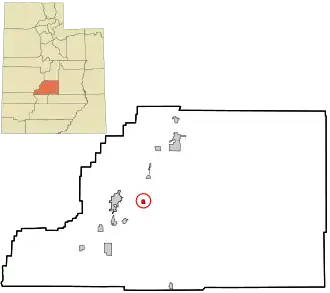 Location in Sevier County and the state of Utah.