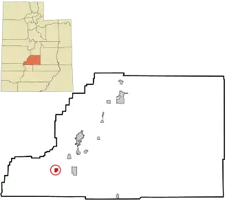 Location in Sevier County and the state of Utah.
