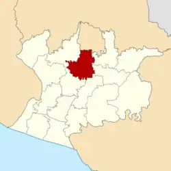 Map of Bantul Regency with Sewon highlighted