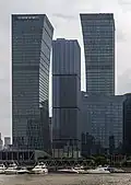 China Construction Bank Tower (left) in Shanghai